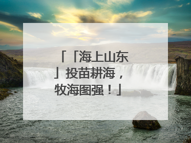 「海上山东」投苗耕海，牧海图强！