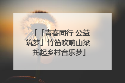 「青春同行 公益筑梦」竹笛吹响山梁 托起乡村音乐梦