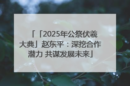 「2025年公祭伏羲大典」赵东平：深挖合作潜力 共谋发展未来