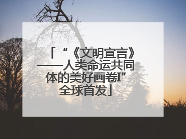 “《文明宣言》——人类命运共同体的美好画卷I”全球首发