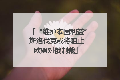 “维护本国利益” 斯洛伐克或将阻止欧盟对俄制裁
