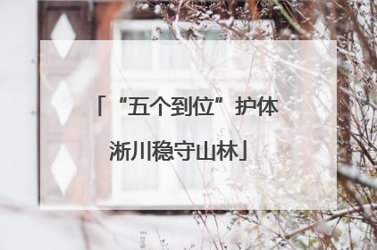 “五个到位”护体 淅川稳守山林