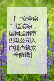 “安全扇”送清凉，国网孟州市供电公司入户排查筑安全防线