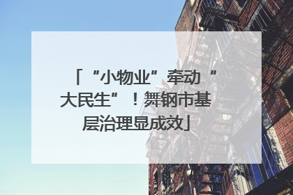 “小物业”牵动“大民生”！舞钢市基层治理显成效