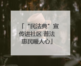 “民法典”宣传进社区 普法惠民暖人心
