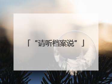“请听档案说”