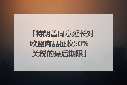 特朗普同意延长对欧盟商品征收50%关税的最后期限