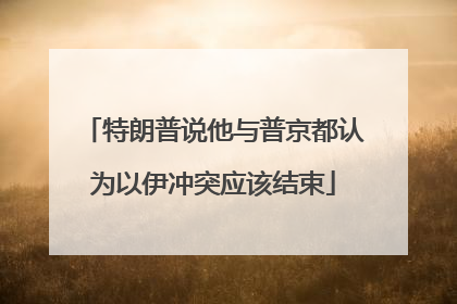特朗普说他与普京都认为以伊冲突应该结束