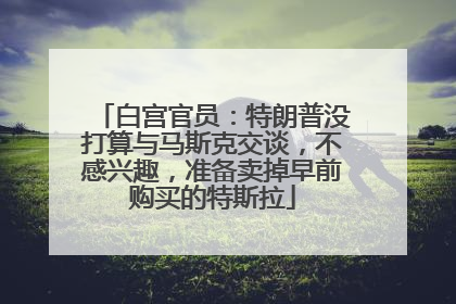 白宫官员：特朗普没打算与马斯克交谈，不感兴趣，准备卖掉早前购买的特斯拉
