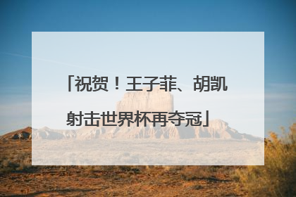 祝贺！王子菲、胡凯射击世界杯再夺冠