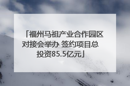 福州马祖产业合作园区对接会举办 签约项目总投资85.5亿元