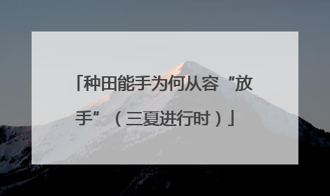 种田能手为何从容“放手”（三夏进行时）
