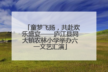 童梦飞扬，共赴欢乐盛宴——庐江县同大镇农林小学举办六一文艺汇演
