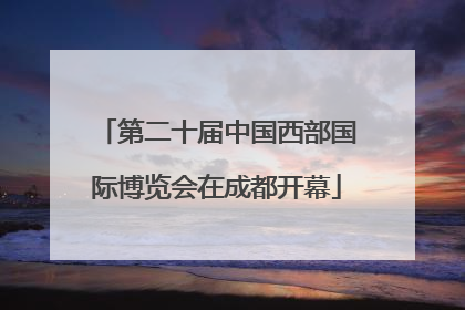 第二十届中国西部国际博览会在成都开幕