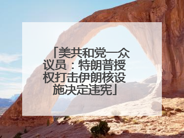 美共和党一众议员：特朗普授权打击伊朗核设施决定违宪