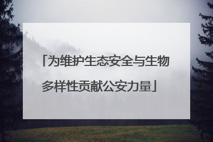 为维护生态安全与生物多样性贡献公安力量
