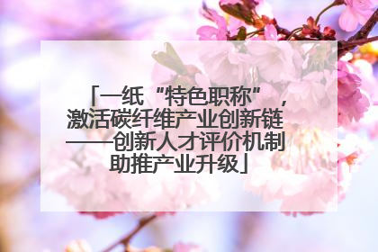 一纸“特色职称”，激活碳纤维产业创新链——创新人才评价机制 助推产业升级