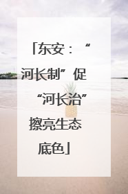 东安：“河长制”促“河长治” 擦亮生态底色