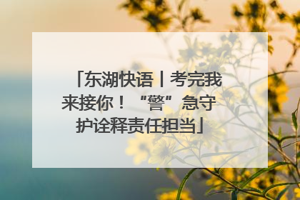东湖快语丨考完我来接你！“警”急守护诠释责任担当