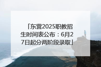 东营2025职教招生时间表公布：6月27日起分两阶段录取