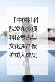 中国社科院发布多项科技考古与文化遗产保护重大成果