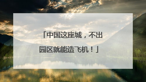 中国这座城，不出园区就能造飞机！