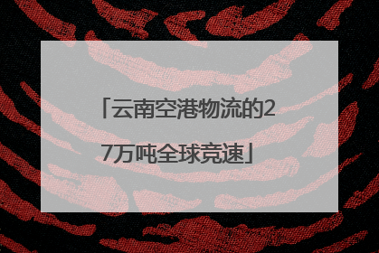 云南空港物流的27万吨全球竞速