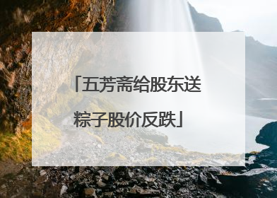 五芳斋给股东送粽子股价反跌