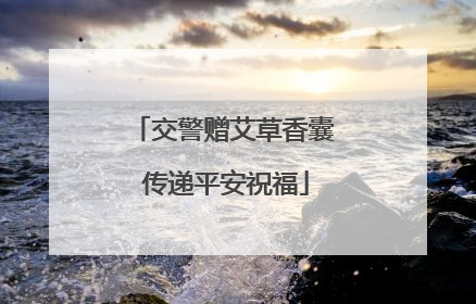交警赠艾草香囊 传递平安祝福