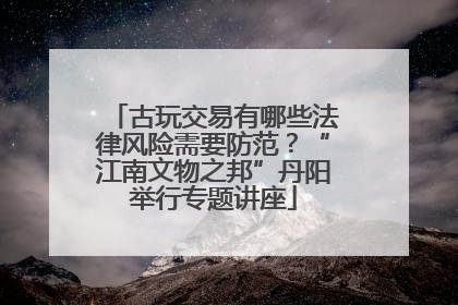 古玩交易有哪些法律风险需要防范？“江南文物之邦”丹阳举行专题讲座