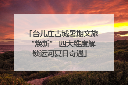 台儿庄古城暑期文旅“焕新” 四大维度解锁运河夏日奇遇