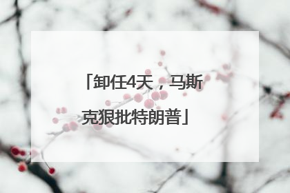 卸任4天，马斯克狠批特朗普