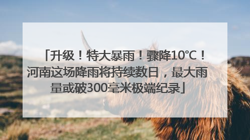 升级！特大暴雨！骤降10℃！河南这场降雨将持续数日，最大雨量或破300毫米极端纪录