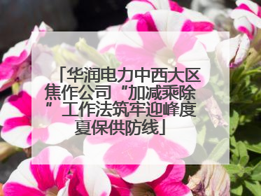 华润电力中西大区焦作公司“加减乘除”工作法筑牢迎峰度夏保供防线