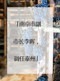 南京市副市长李晖，调任泰州