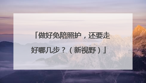 做好免陪照护，还要走好哪几步？（新视野）