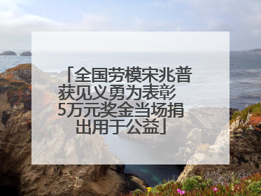 全国劳模宋兆普获见义勇为表彰 5万元奖金当场捐出用于公益