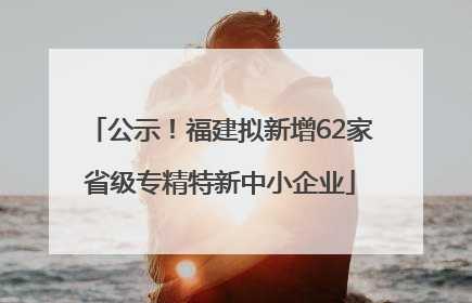 公示！福建拟新增62家省级专精特新中小企业
