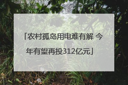 农村孤岛用电难有解 今年有望再投312亿元
