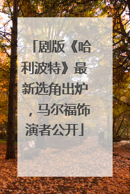 剧版《哈利波特》最新选角出炉，马尔福饰演者公开