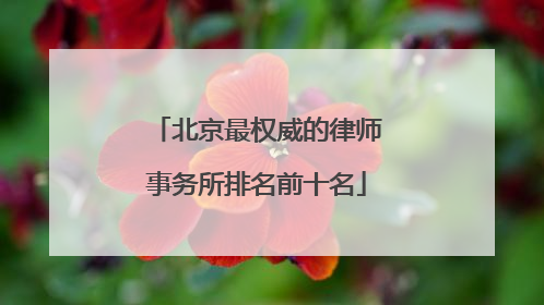 北京最权威的律师事务所排名前十名