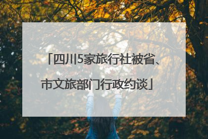 四川5家旅行社被省、市文旅部门行政约谈