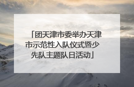 团天津市委举办天津市示范性入队仪式暨少先队主题队日活动