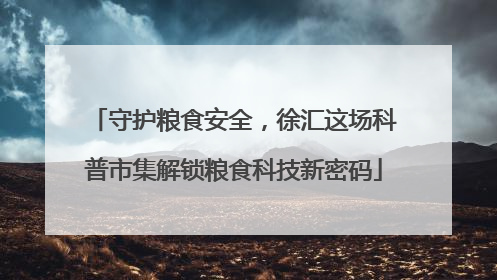 守护粮食安全，徐汇这场科普市集解锁粮食科技新密码
