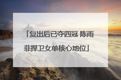 复出后已夺四冠 陈雨菲捍卫女单核心地位