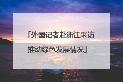 外国记者赴浙江采访推动绿色发展情况