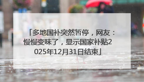多地国补突然暂停，网友：慢慢变味了，显示国家补贴2025年12月31日结束