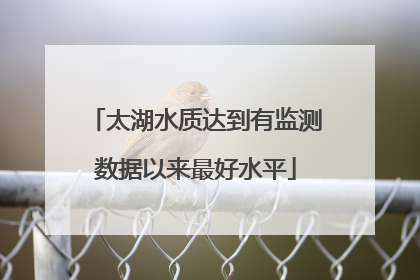太湖水质达到有监测数据以来最好水平