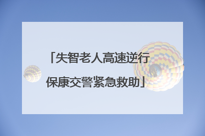 失智老人高速逆行 保康交警紧急救助
