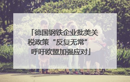 德国钢铁企业批美关税政策“反复无常” 呼吁欧盟加强应对